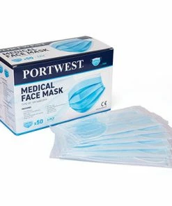 Portwest P030 - MEDICAL MASK TYPE IIR (Box Of 50) MEN